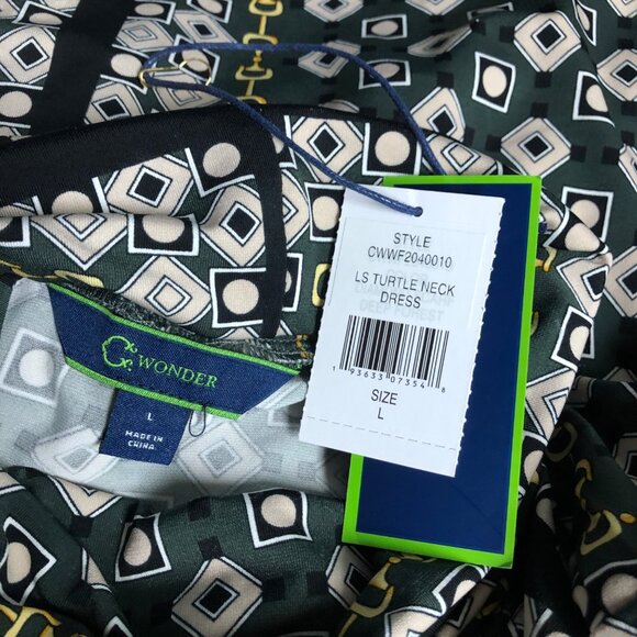 C Wonder Long Sleeve Turtleneck Dress Womens Size Large Lightweight Stretch NEW - Picture 6 of 9